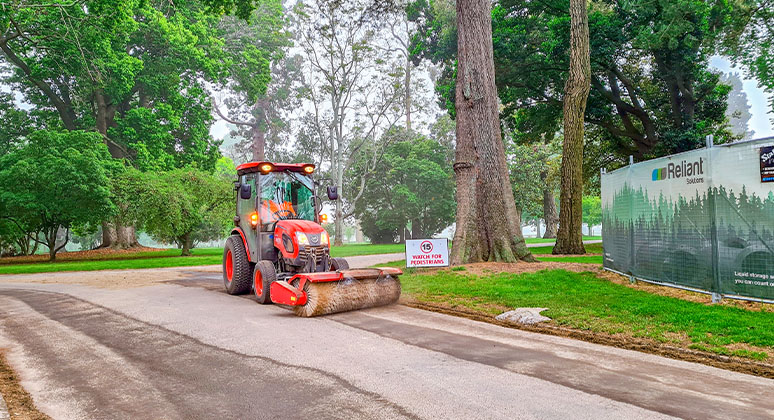 SweepMaster sweeping the road